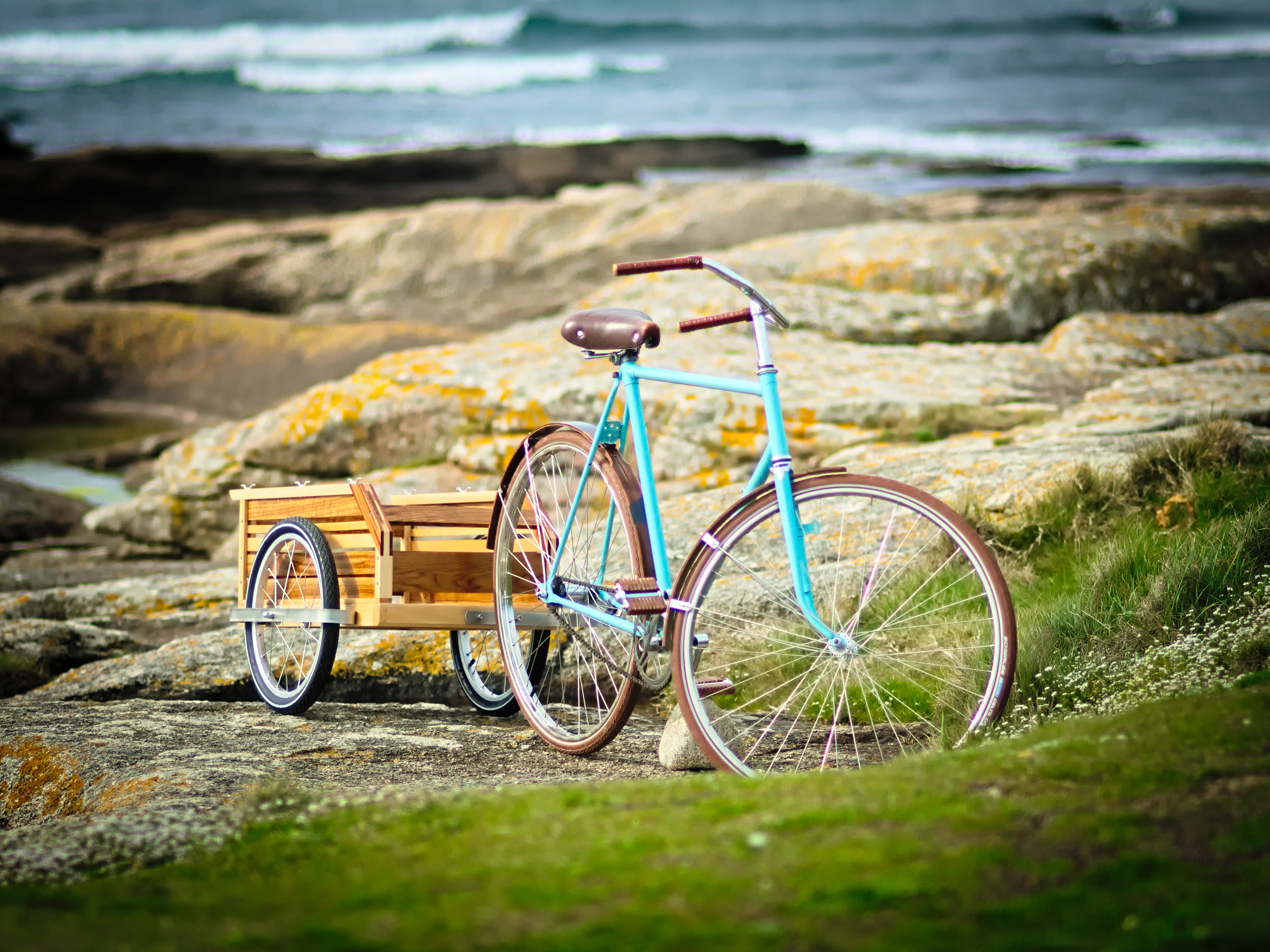 Grand Voyageur – remorque vélo bois – Cycles Tempête